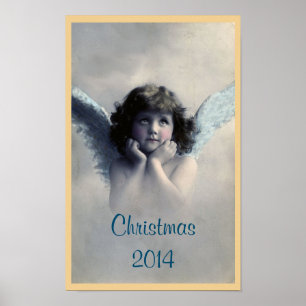 Póster Sweet Vintage Christmas Angel