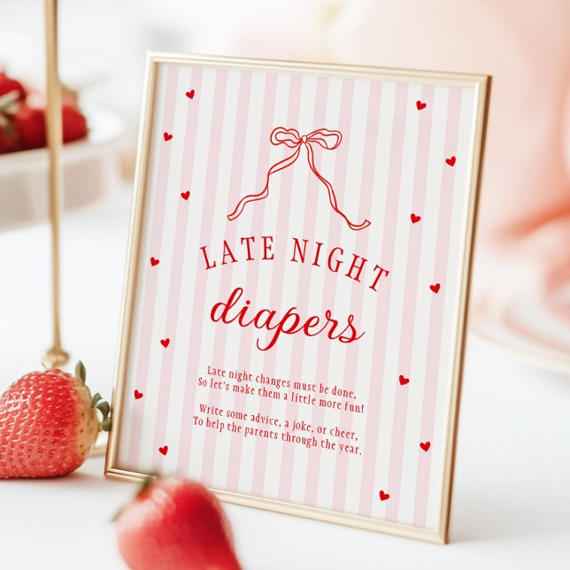Póster Sweetheart Baby Shower Late Night Diapers (Subido por el creador)