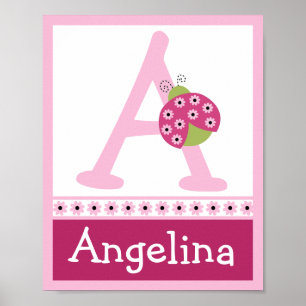 Póster Sweetie Pie Ladybug Letra & Name Wall Art Poster