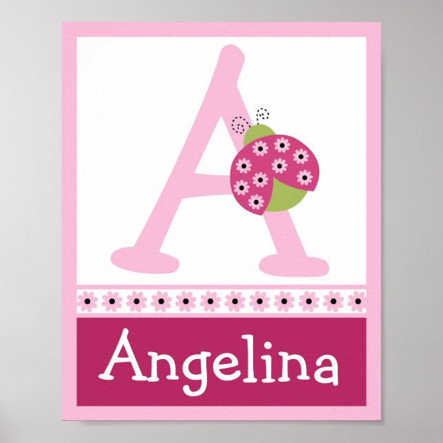 Póster Sweetie Pie Ladybug Letra & Name Wall Art Poster (Frente)