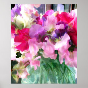 Póster Sweetpeas mezclado en un tarro