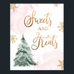 Póster Sweets and Treats Birthday Baby Shower Winter<br><div class="desc">♥ A Wonderful addition to your party decor! Winter Theme.</div>
