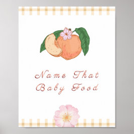 Póster Sweety Little Peach Baby Shower Game Rótulo