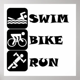 Póster Swim Bike Run