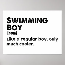 Póster Swimming Boy Funny Definition Swimer