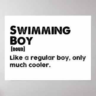 Póster Swimming Boy Funny Definition Swimer