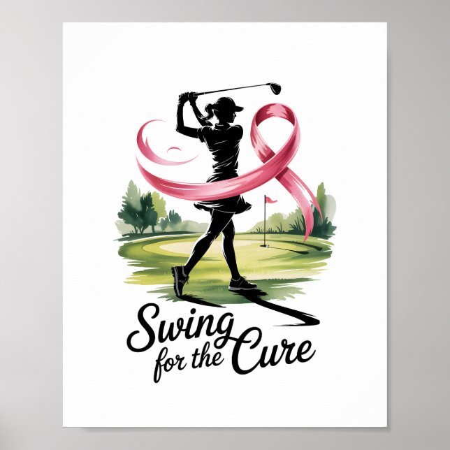 Póster Swing for the Cure Golf Breast Cancer (Frente)