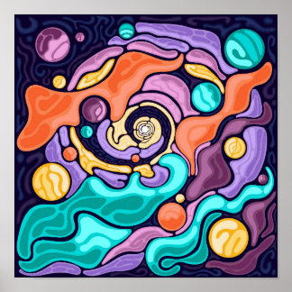 Póster Swirl Cosmic Abstract