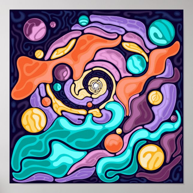 Póster Swirl Cosmic Abstract (Frente)