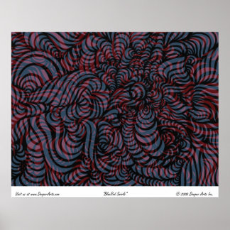 Póster Swirls Blue-Red