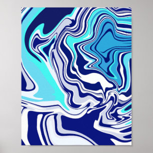 Póster Swirls Ocean Swirls - Un flujo abstracto dinámico