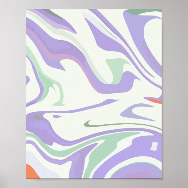 Póster Swirls Pastel suave (Frente)