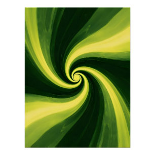 Póster Swirls verdes y amarillas