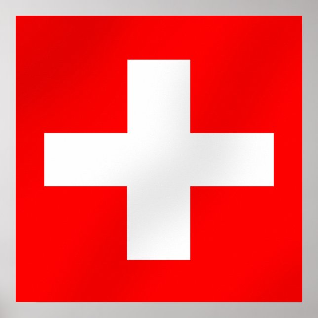 Póster Swiss flag of Switzerland Suisse Svizra gifts (Frente)