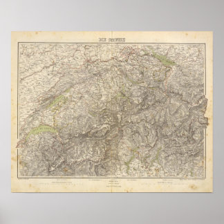 Póster Switzerland Atlas Map