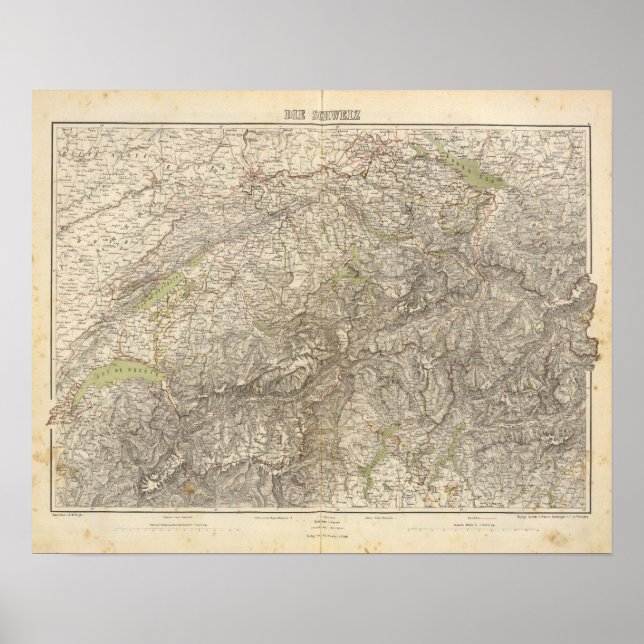 Póster Switzerland Atlas Map (Frente)