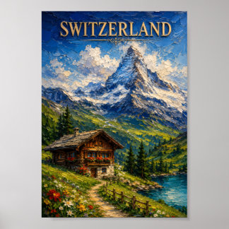Póster Switzerland: Majestic Matterhorn Mountain Art Souv