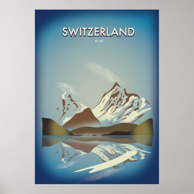 Póster Switzerland Mountains travel poster (Frente)