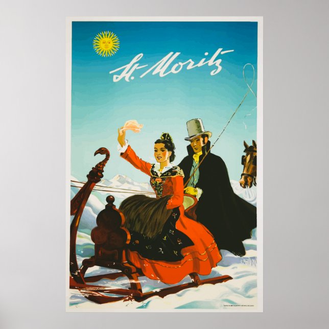 Póster Switzerland Vintage Travel Poster (Frente)
