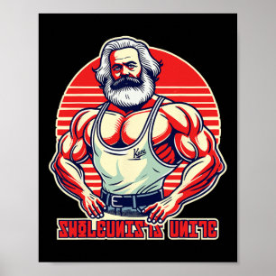 Póster Swoleunistas unen a divertida gimnasia comunista c