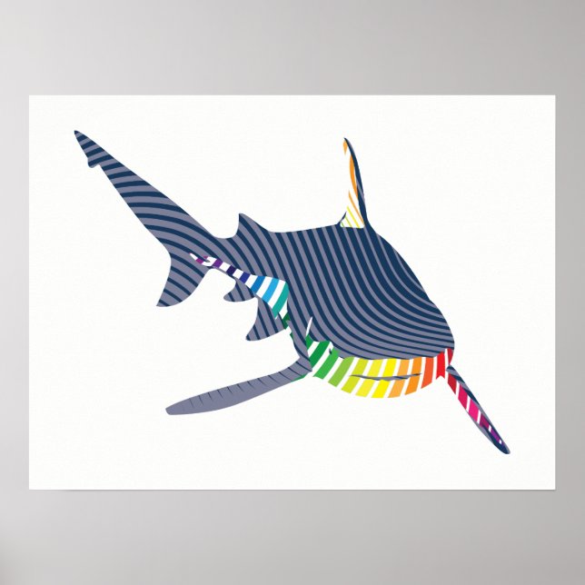 Póster Swoosh de color de tiburón (Frente)
