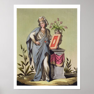 Póster Sybil de Cumae, no. 16 de "Roma antigua", engrav
