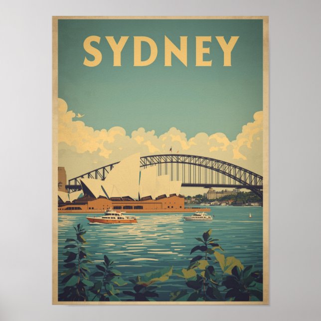 Póster Sydney Antiguo Viaje (Frente)