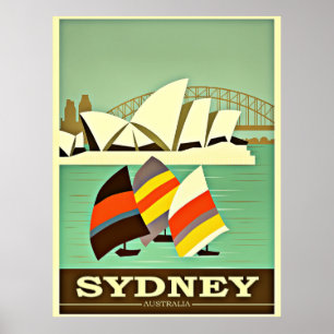 Póster Sydney, Australia, poster de viajes vintage
