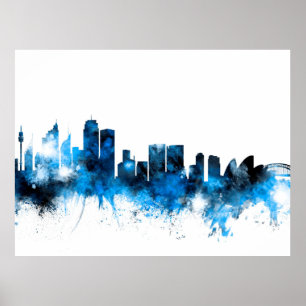 Póster Sydney Australia Skyline