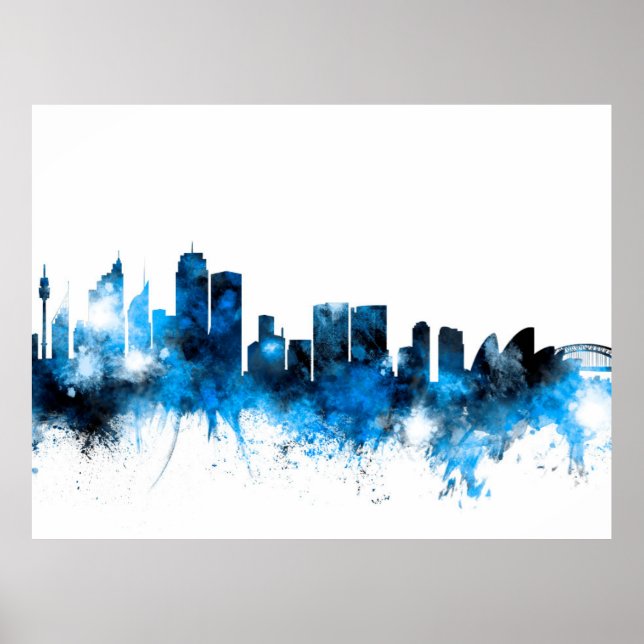Póster Sydney Australia Skyline (Frente)