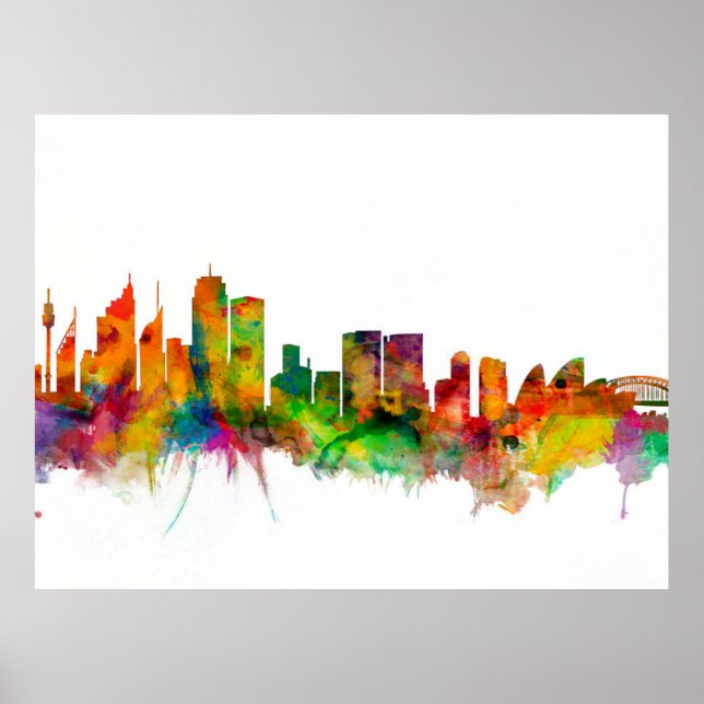 Póster Sydney Australia Skyline (Frente)