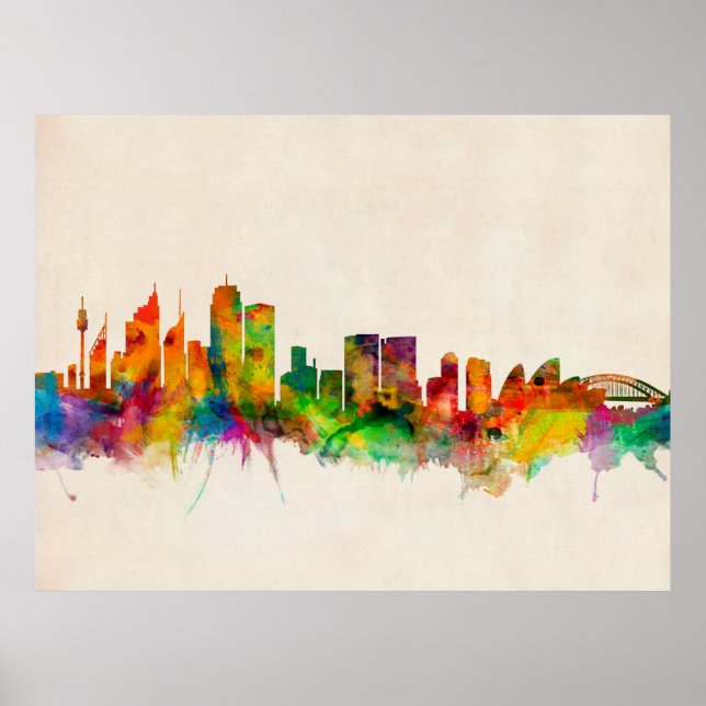 Póster Sydney Australia Skyline Cityscape (Frente)
