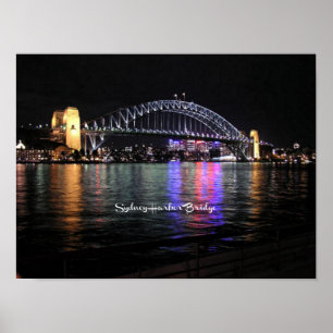 Póster Sydney Harbour Bridge, etiquetado