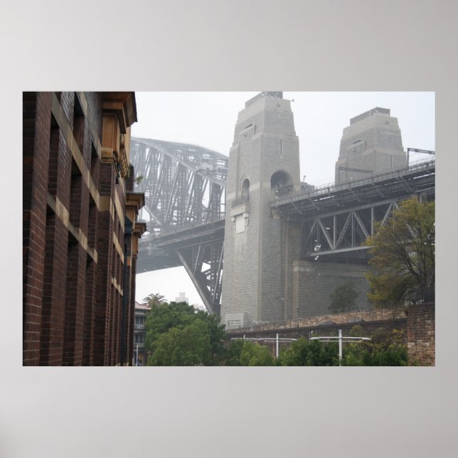 Póster Sydney Harbour Bridge Grey Mist (Frente)