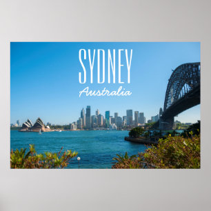 Póster Sydney Harbour Bridge & Opera House Skyline