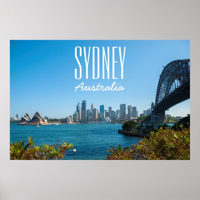 Póster Sydney Harbour Bridge & Opera House Skyline (Frente)