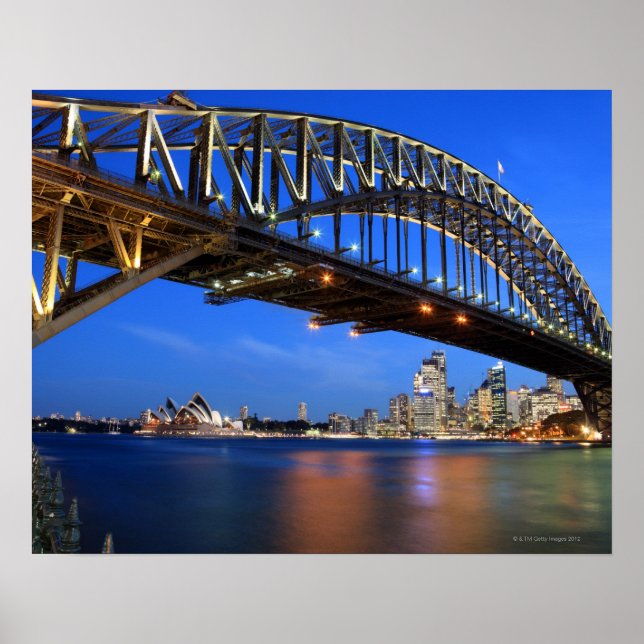 Póster Sydney Harbour Bridge, Sydney Opera House and (Frente)
