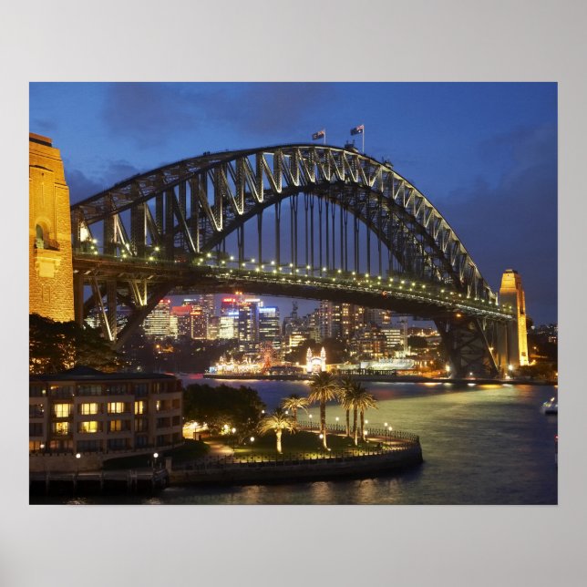 Póster Sydney Harbour Bridge y Park Hyatt Sydney Hotel (Frente)