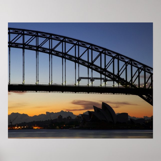 Póster Sydney Harbour Bridge y Sydney Opera House en 2 (Frente)