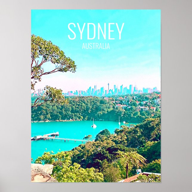 Póster Sydney Harbour Skyline view Mosman (Frente)