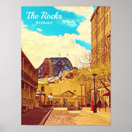 Póster Sydney The Rocks with harbour Bridge