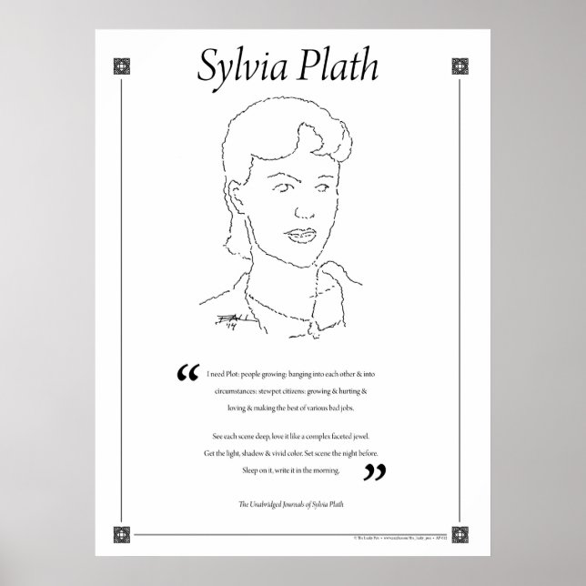 Póster Sylvia Plath Poster de citas por escrito (Frente)