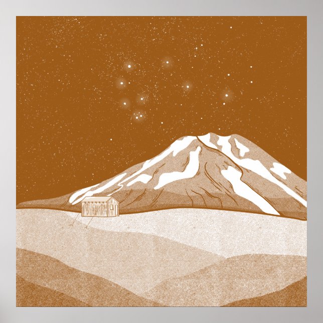 Póster Syme Hut Mount Taranaki (Frente)