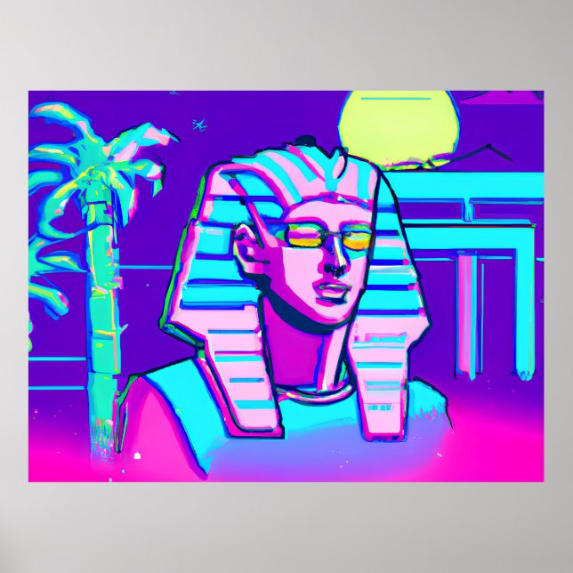 Póster Synthwave Pharaoh (Frente)