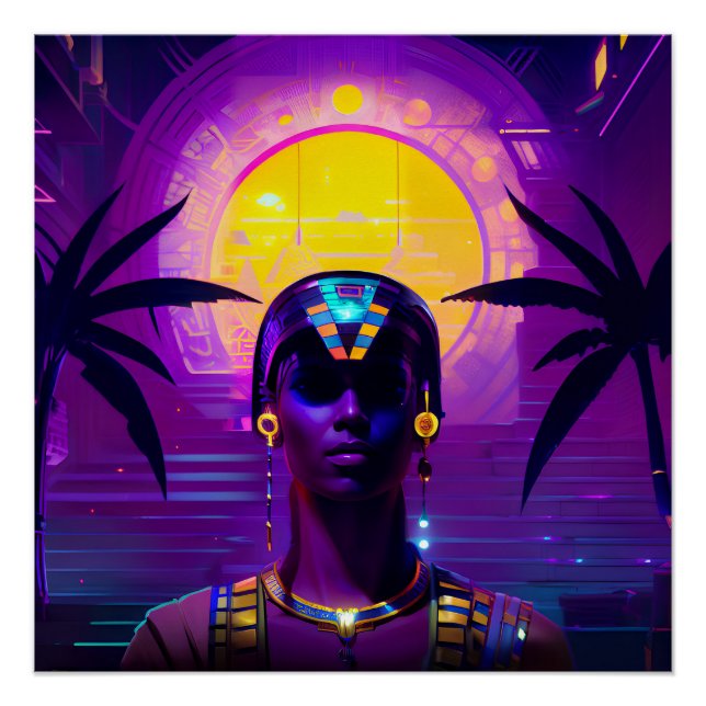 Póster Synthwave Pharaoh (Anverso)