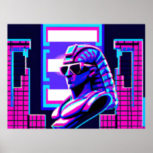 Póster Synthwave Pharaoh