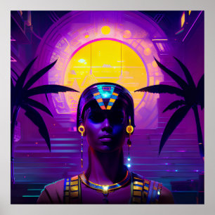 Póster Synthwave Pharaoh
