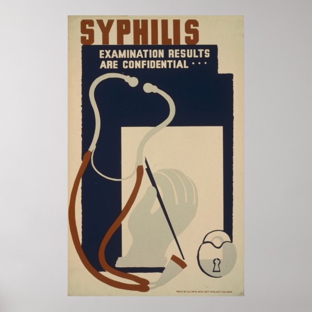 Póster Syphilis Vintage WPA Poster de Salud (Frente)