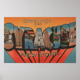 Póster Syracuse, Nueva York - Escenas de letras grandes 2