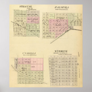Póster Syracuse, Palmyra, Unadilla, Wyoming, Nebraska